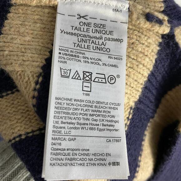 Gap Women Kimono Blanket Cardigan Sweater OS Navy Cotton‎ Wool Blend Nautical - Picture 6 of 8